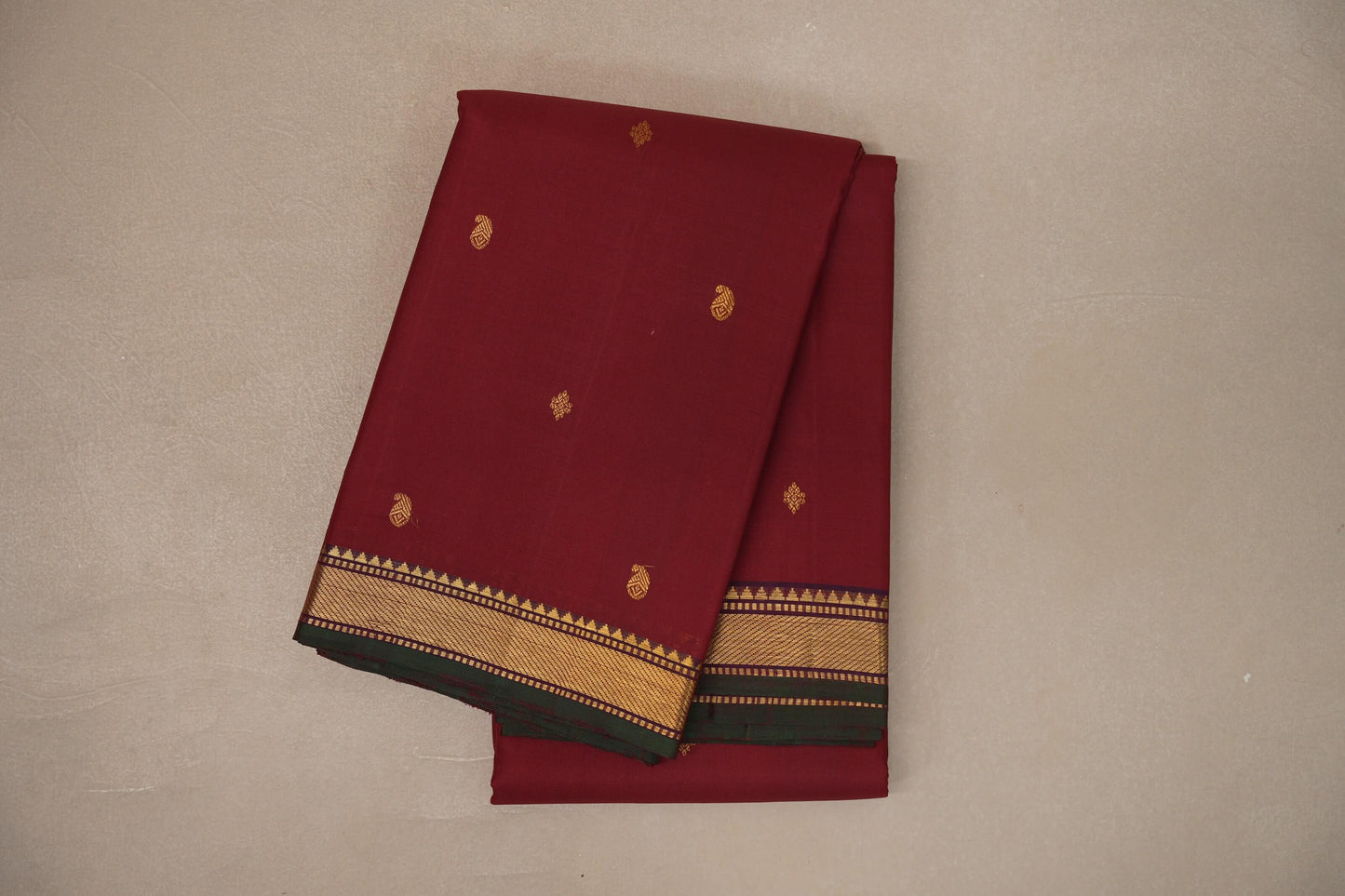 Reddish maroon Vintage Kanjivaram Silk Saree SS9390