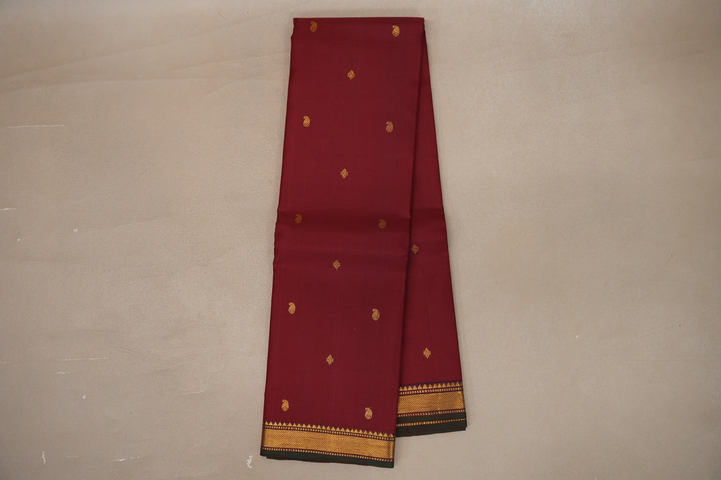 Reddish maroon Vintage Kanjivaram Silk Saree SS9390