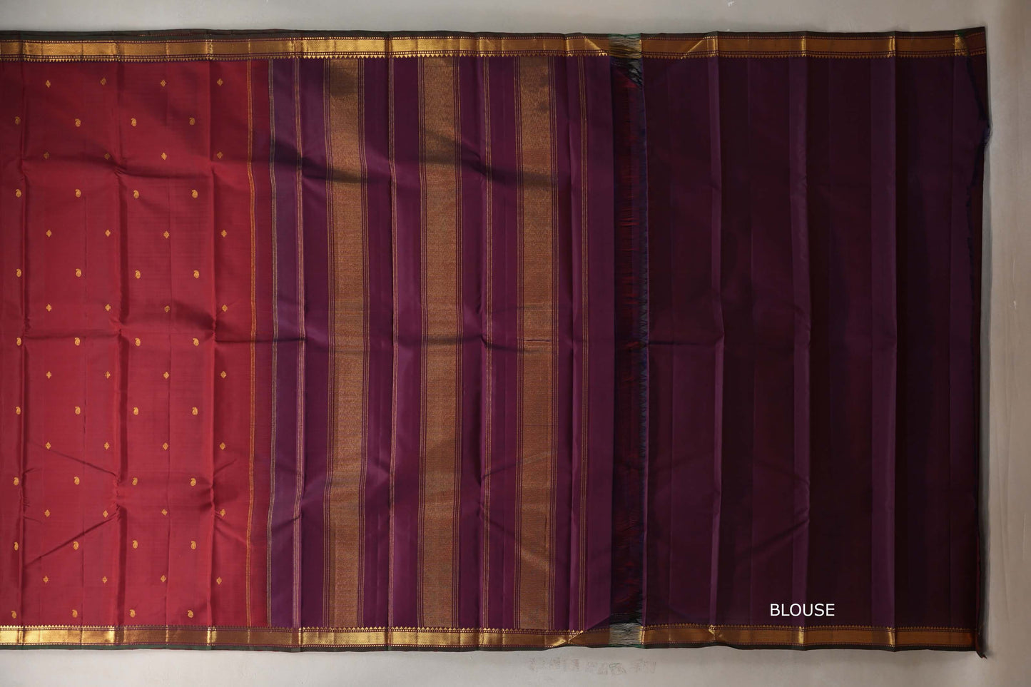 Reddish maroon Vintage Kanjivaram Silk Saree SS9390