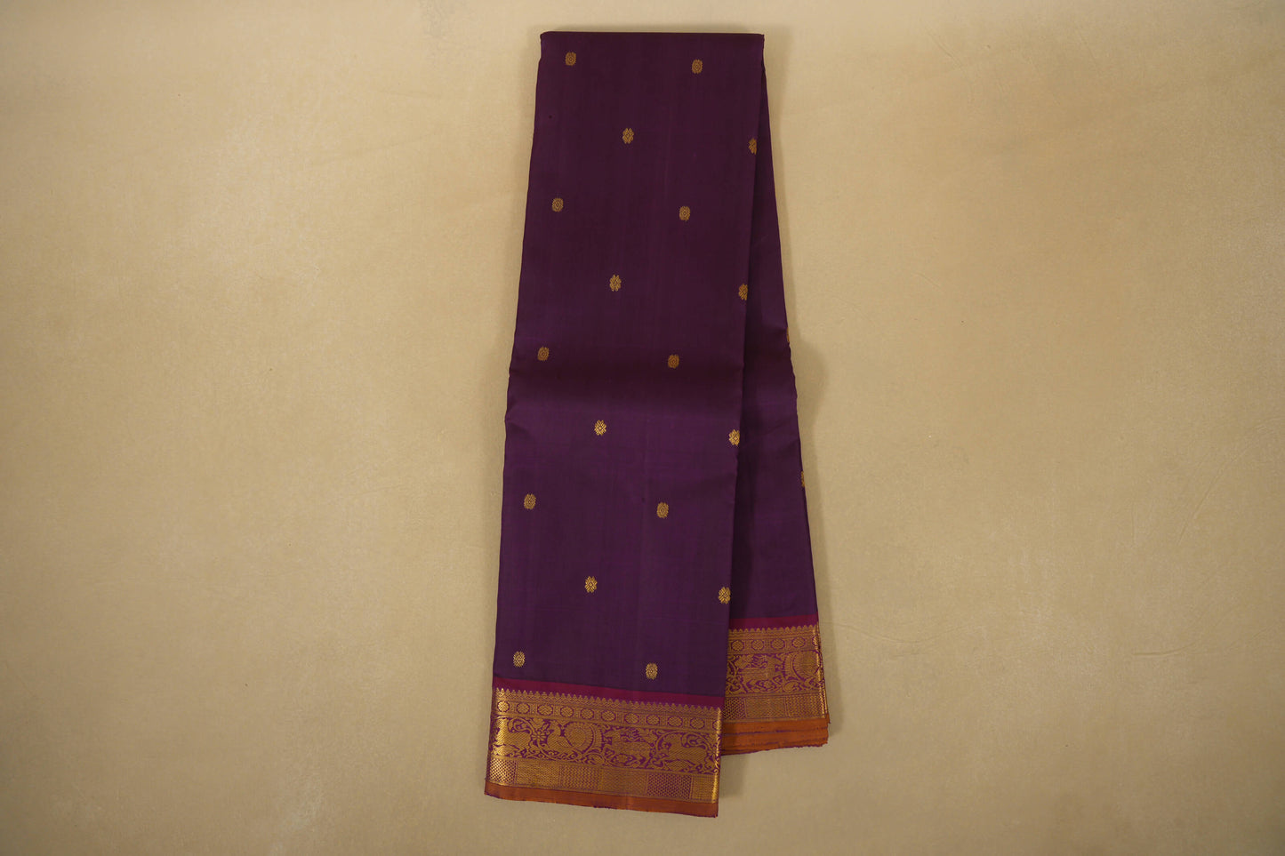 Dark Magenta with Maroon Borders Vintage Kanjivaram Silk Saree SS8302