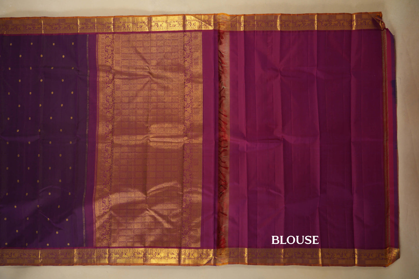 Dark Magenta with Maroon Borders Vintage Kanjivaram Silk Saree SS8302