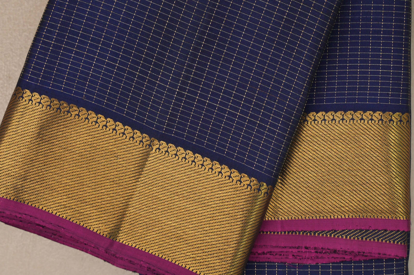 Deep blue Vintage Kanjivaram Silk Saree SS9394