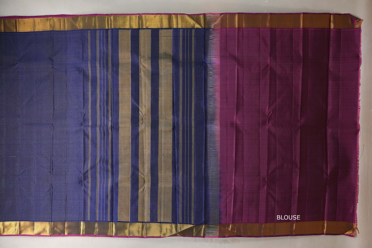 Deep blue Vintage Kanjivaram Silk Saree SS9394