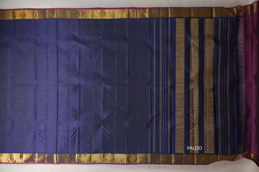 Deep blue Vintage Kanjivaram Silk Saree SS9394