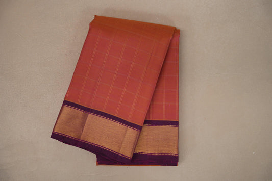 Dual Tone of Yellow and Pink Vintage Kanjivaram Silk Saree SS9395
