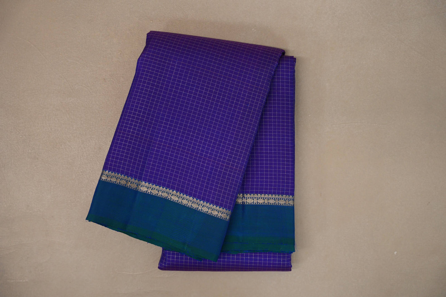 Royal purple with Peacock Green Vintage Kanjivaram Silk Saree SS9396