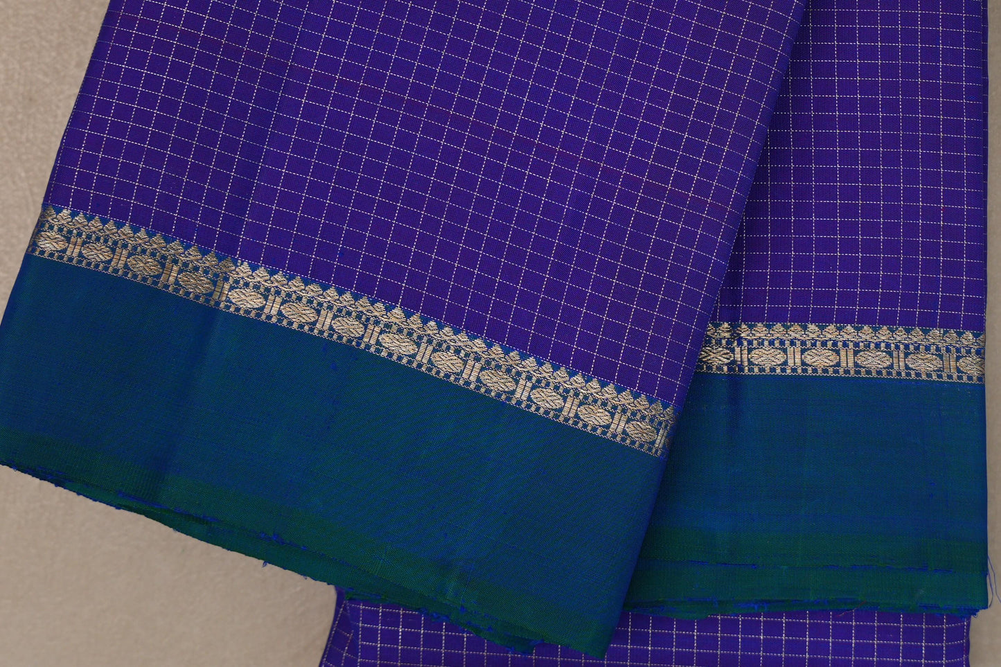 Royal purple with Peacock Green Vintage Kanjivaram Silk Saree SS9396