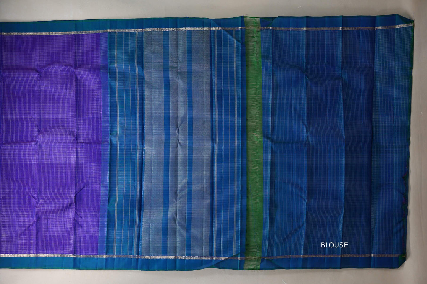Royal purple with Peacock Green Vintage Kanjivaram Silk Saree SS9396
