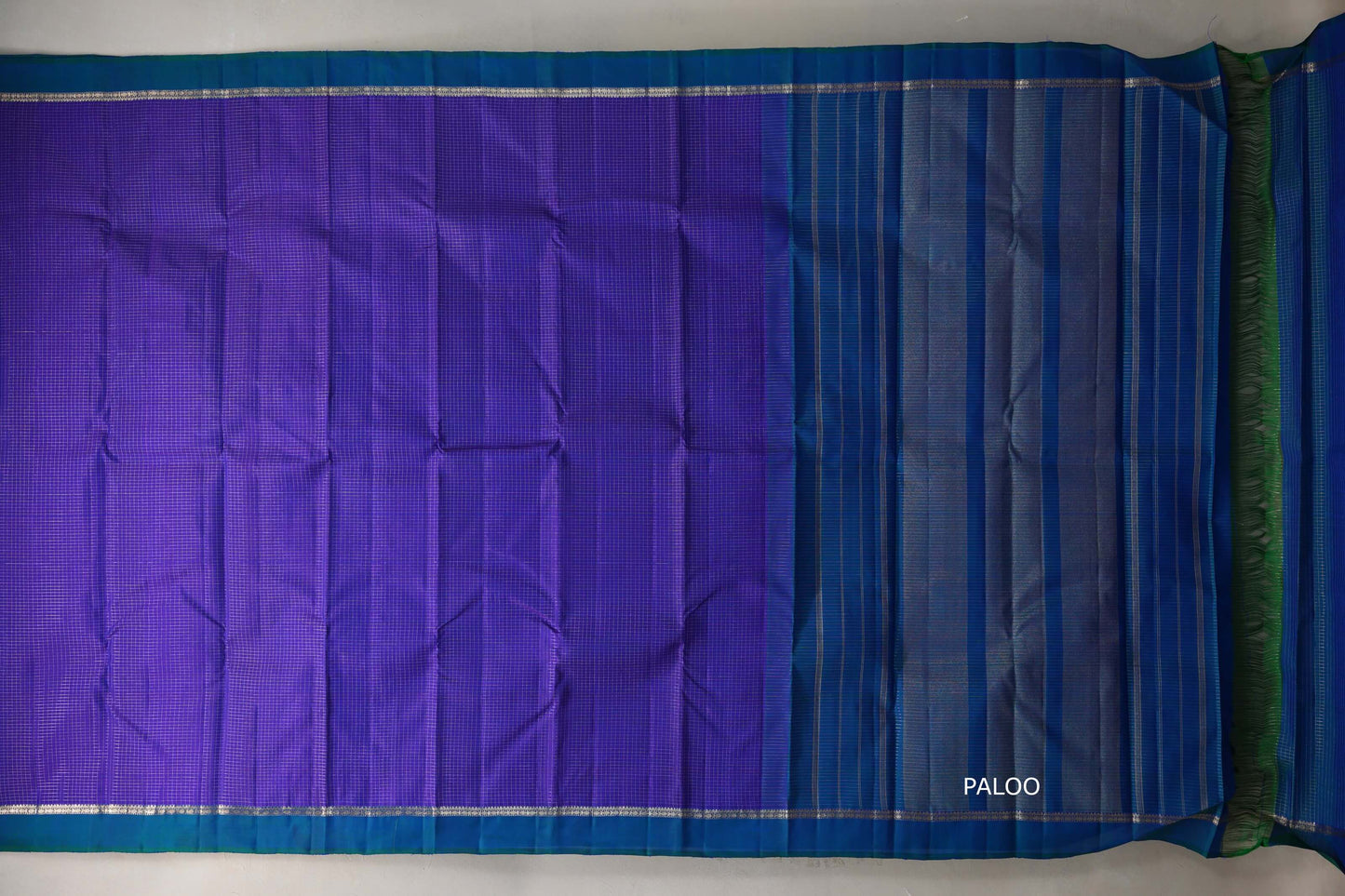 Royal purple with Peacock Green Vintage Kanjivaram Silk Saree SS9396