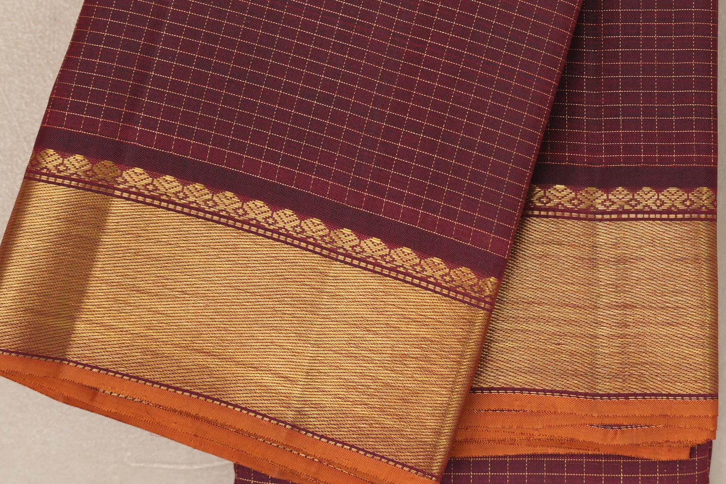 Deep Maroon Vintage Kanjivaram Silk Saree SS9397