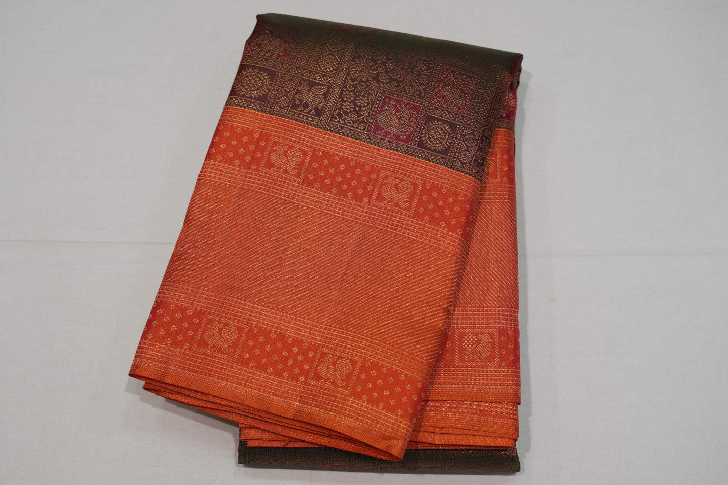 Multi-color bridal kanchipuram silk saree