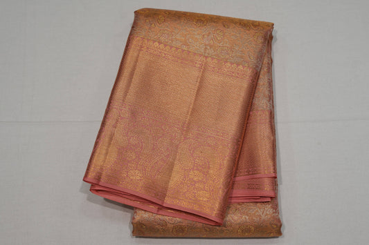 Baby pink bridal kanchipuram silk saree