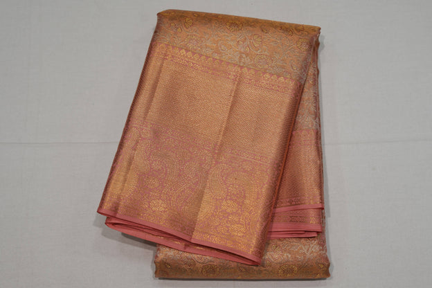 Baby pink bridal kanchipuram silk saree