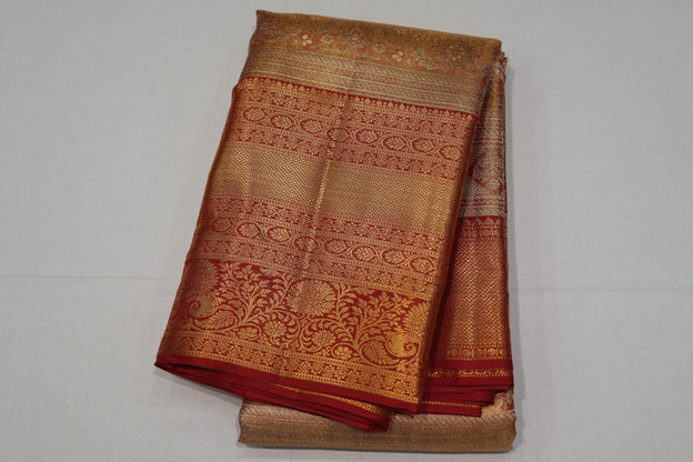 Golden bridal kanchipuram silk saree