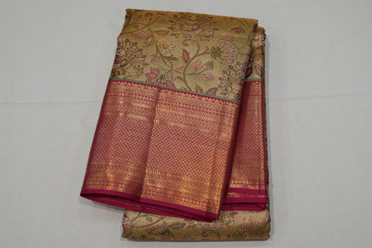Multi-color bridal kanchipuram silk saree