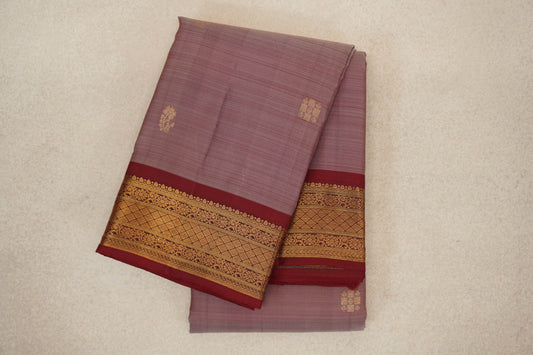 Onion Pink with Deep Maroon Borders Vintage Kanjivaram Silk Saree