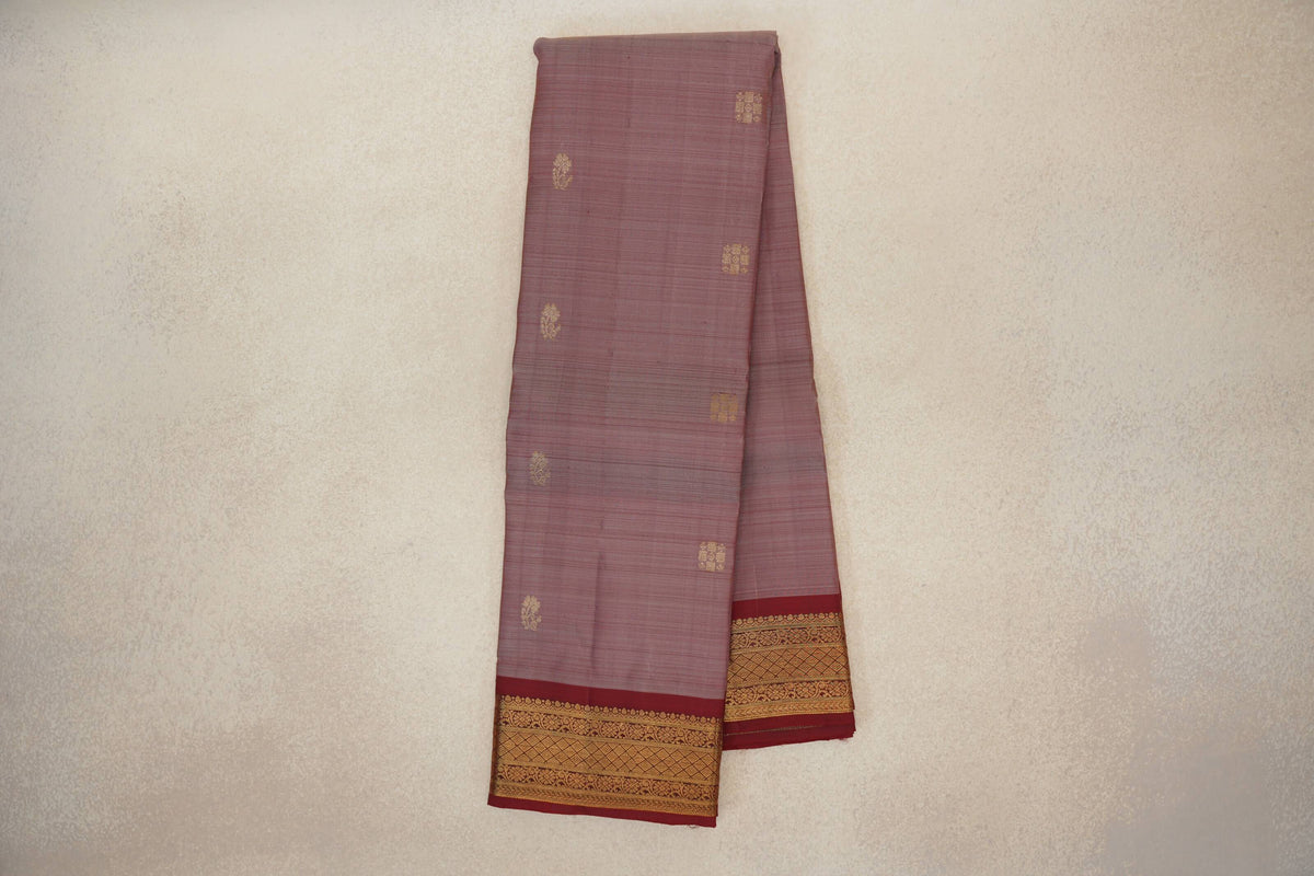 Online Onion Pink with Deep Maroon Borders Vintage Kanjivaram Silk Saree