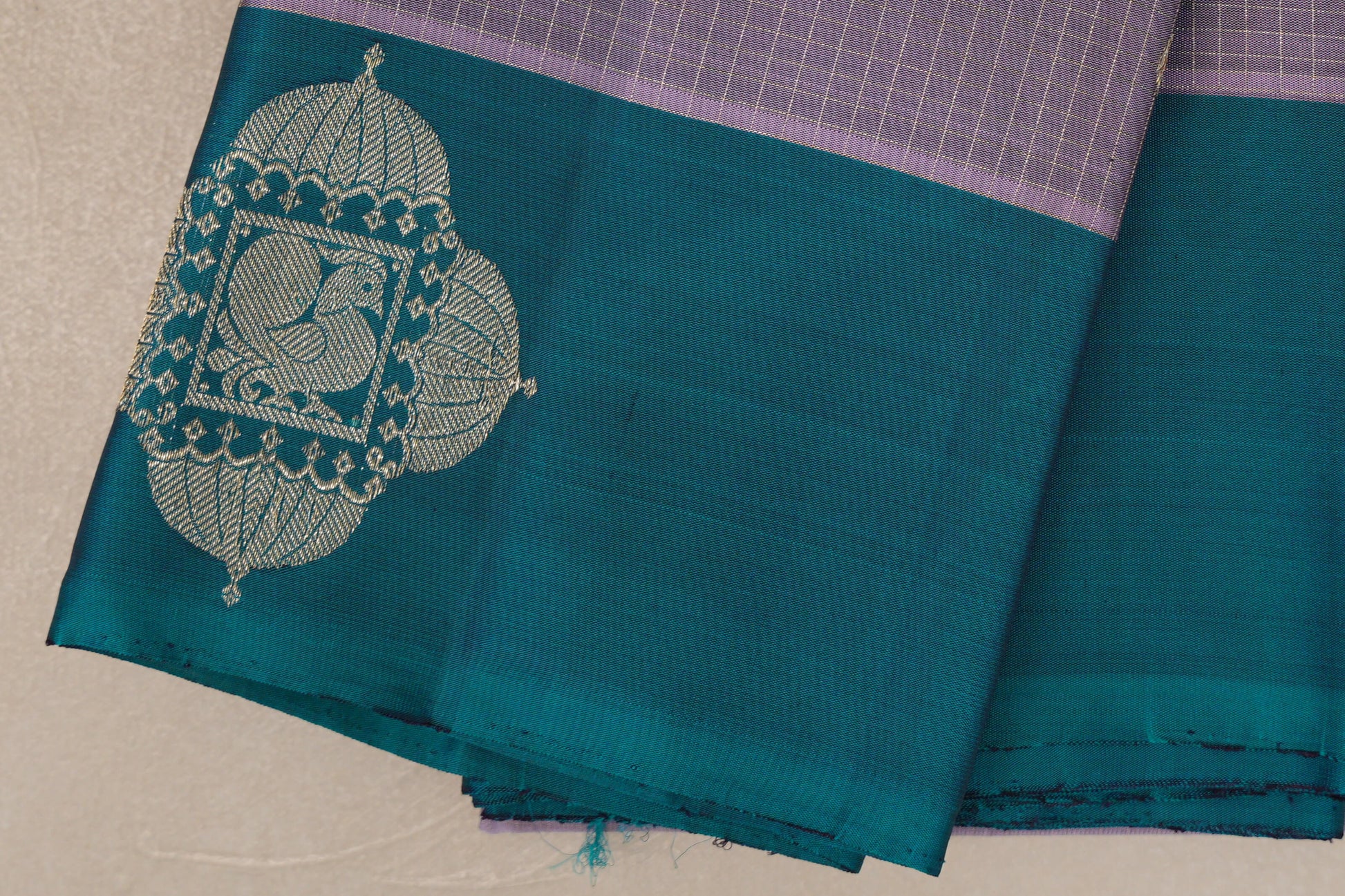 Dusty Lavender  Vintage Kanjivaram Silk Saree borders