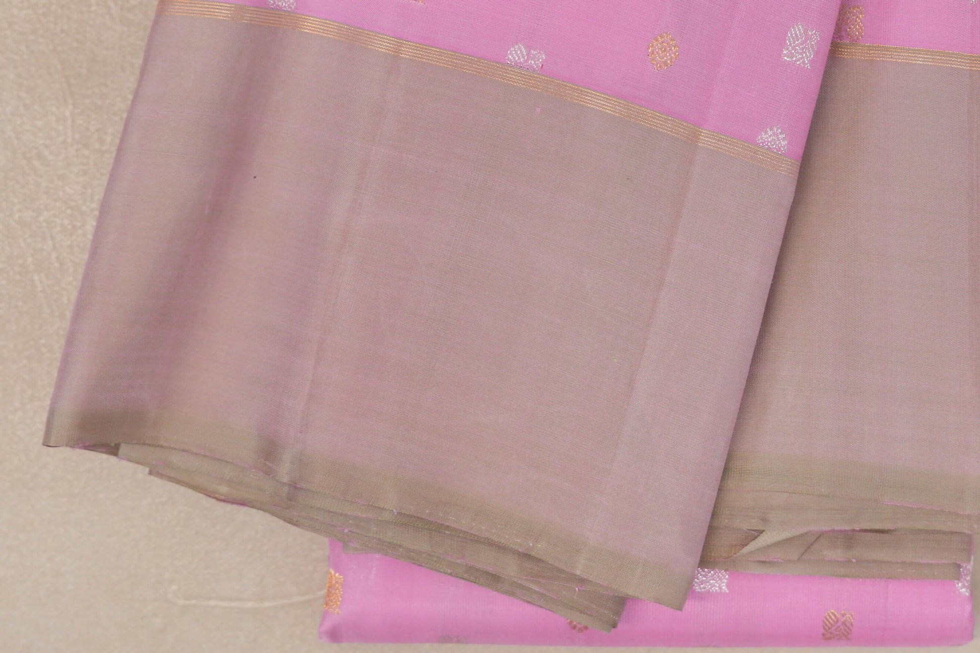 Pastel Pink Vintage Kanjivaram Silk Saree borders