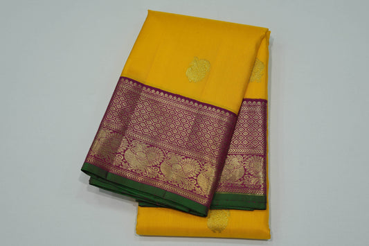 Yellow vintage kanchipuram silk saree