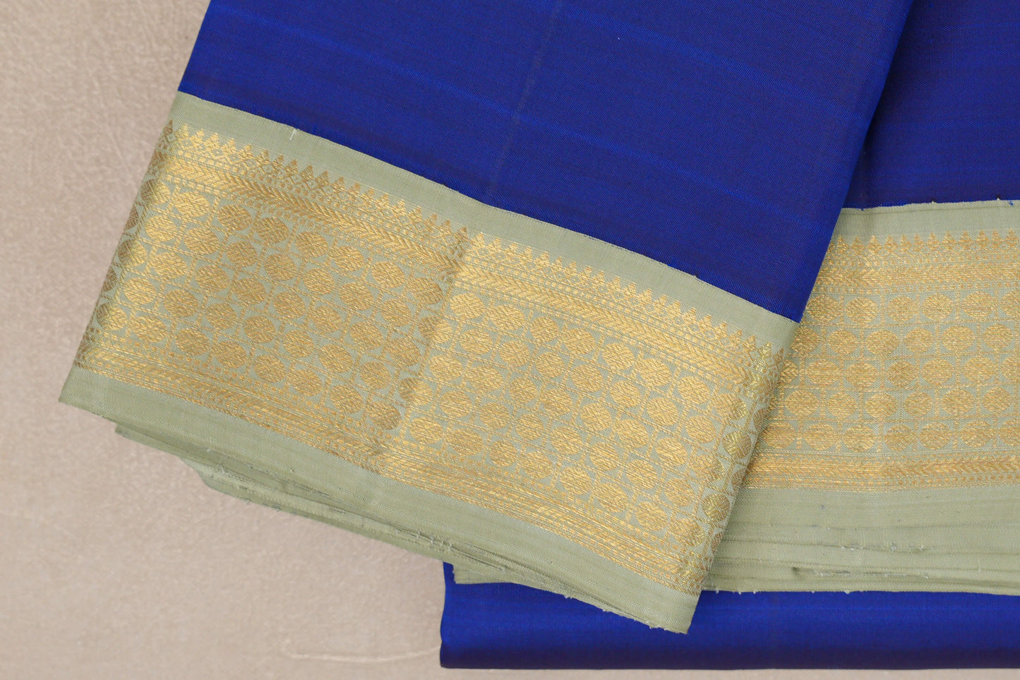 Deep Royal Blue Vintage Kanjivaram Silk Saree borders