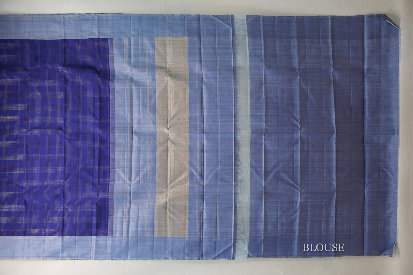Navy Blue with grey Borders Vintage Kanjivaram Silk Saree SS9425