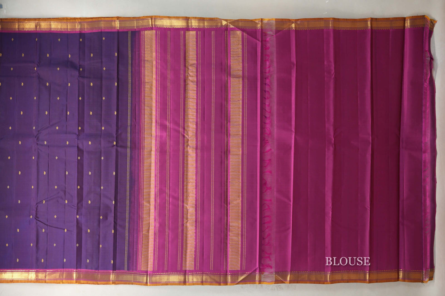 Purple with Magenta Borders Vintage Kanjivaram Silk Saree SS9427