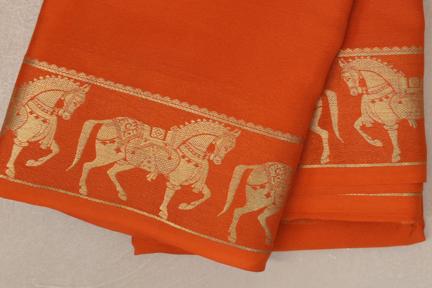 Rust Mysore Silk Saree SS9430