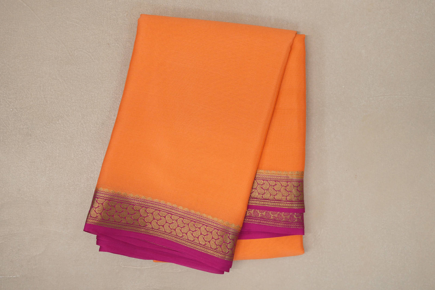 Light orange with Pink Mysore Silk Saree SS9437