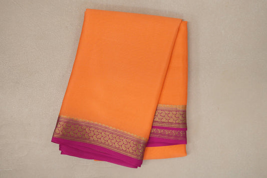 Light orange with Pink Mysore Silk Saree SS9437