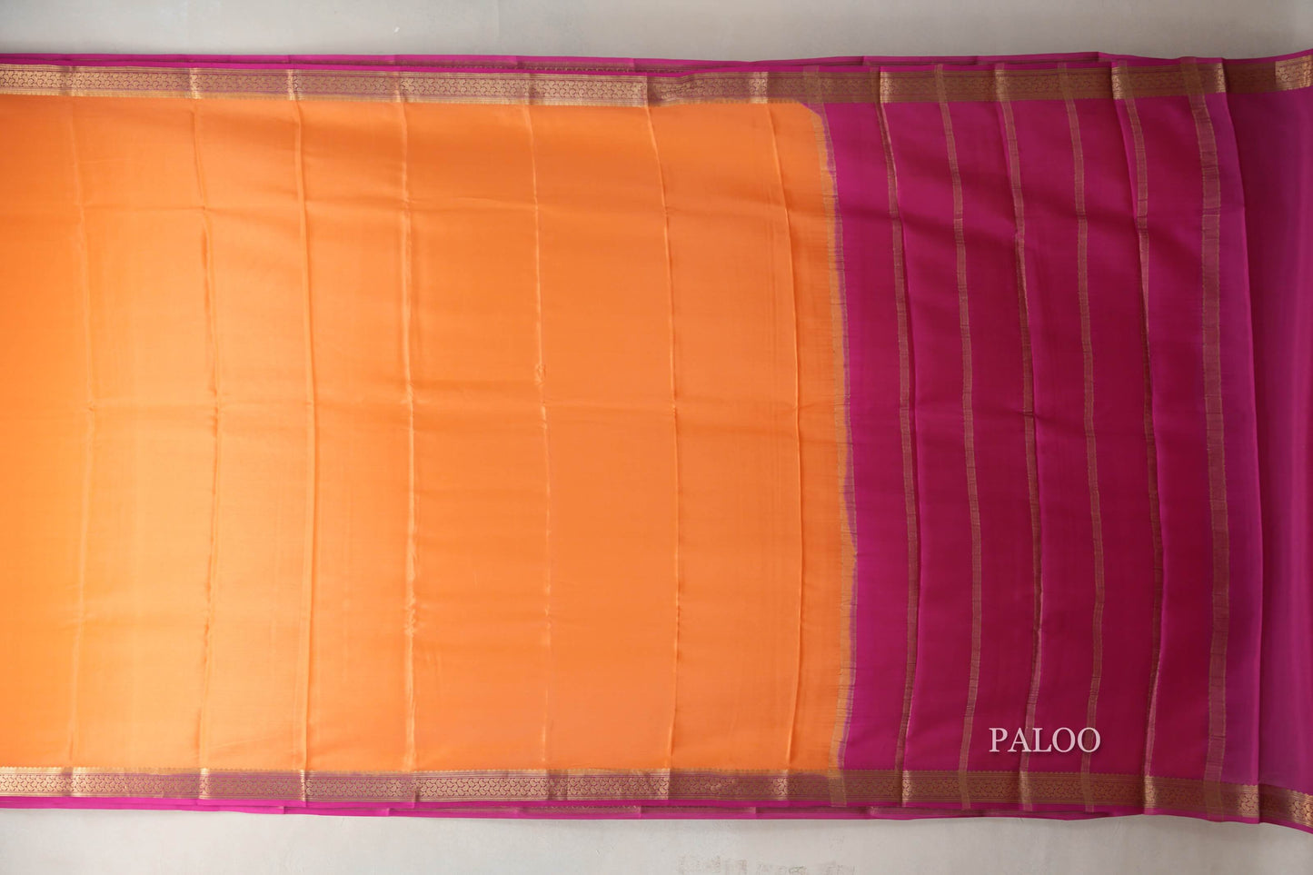 Light orange with Pink Mysore Silk Saree SS9437