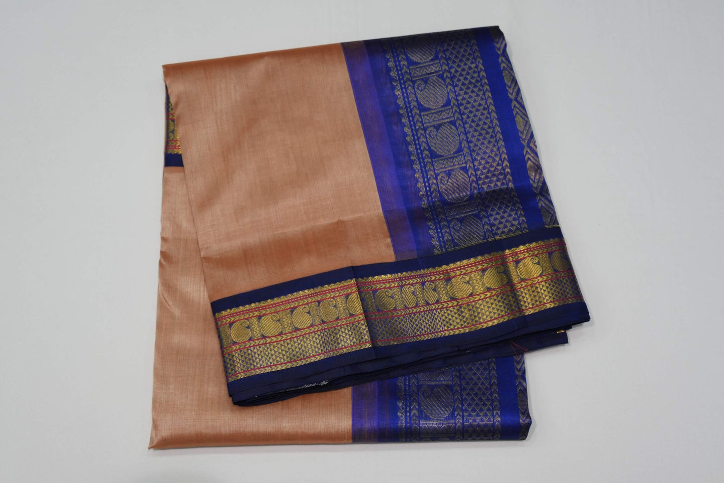 Dark beige vintage silk cotton saree
