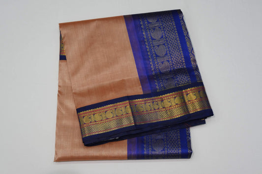 Dark beige vintage silk cotton saree