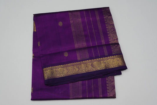 Purple vintage silk cotton saree