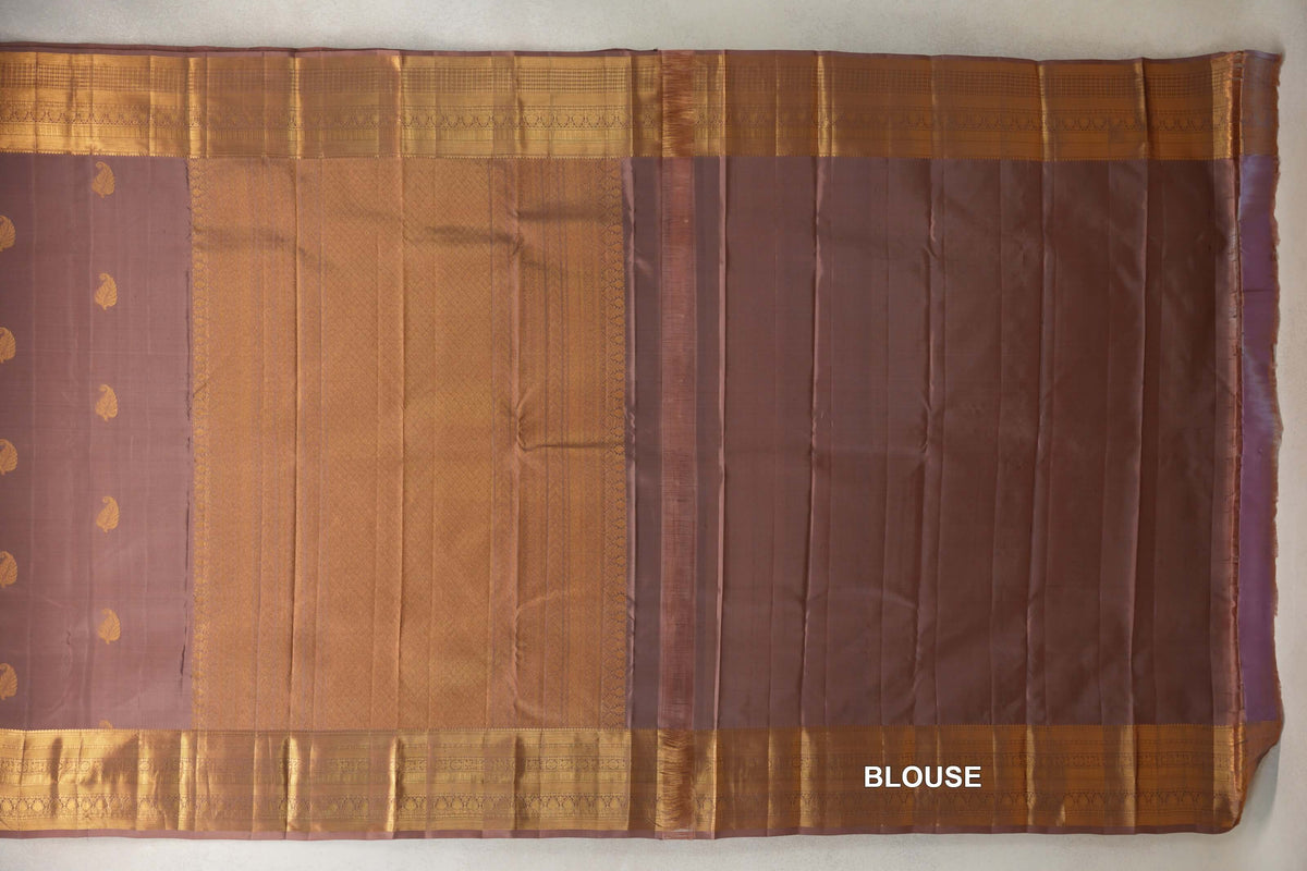 Light Brown Light Weight Kanjivaram Silk Saree blouse
