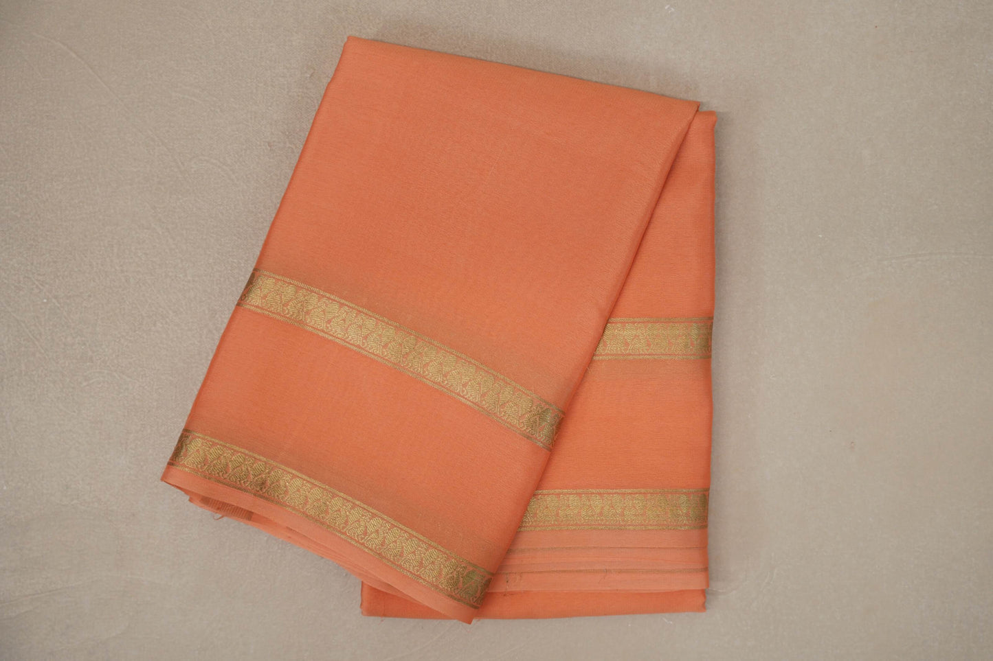 Light Orange Mysore Silk Saree SS9445