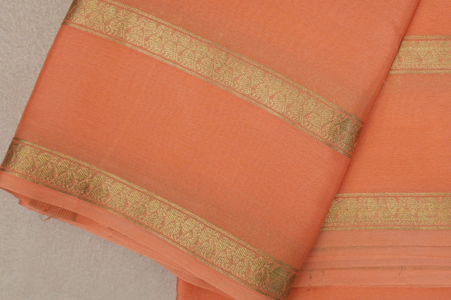 Light Orange Mysore Silk Saree SS9445