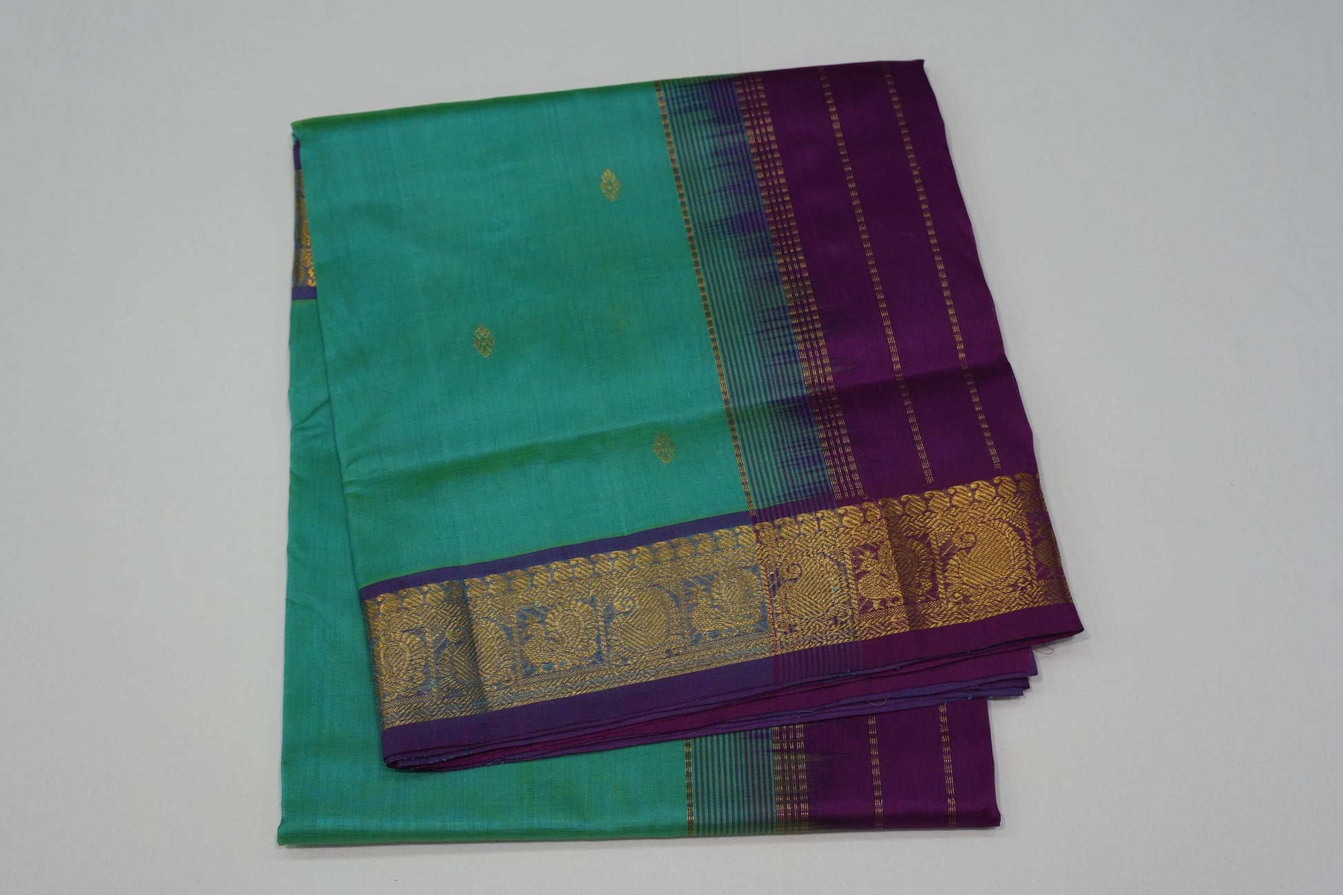 Rexona green vintage silk cotton saree
