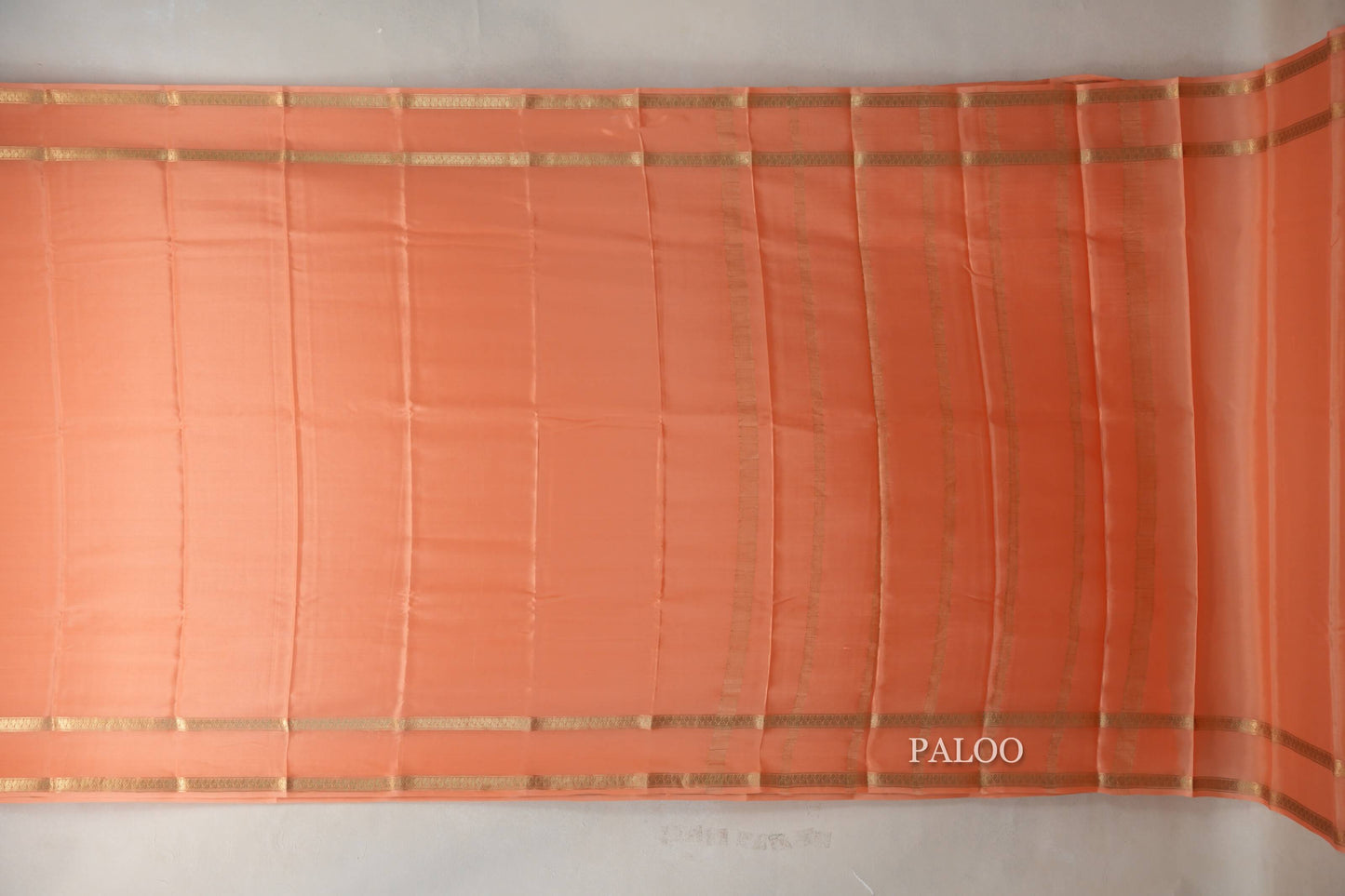 Light Orange Mysore Silk Saree SS9445