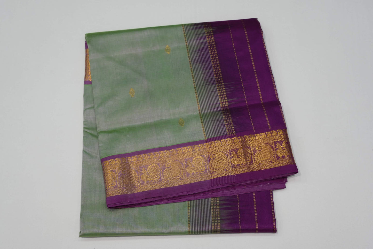 Pistha green vintage silk cotton saree