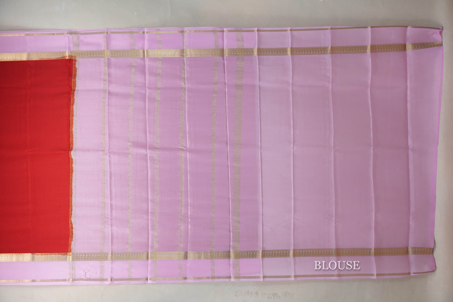 Chilli red with Baby Pink Mysore Silk Saree SS9446