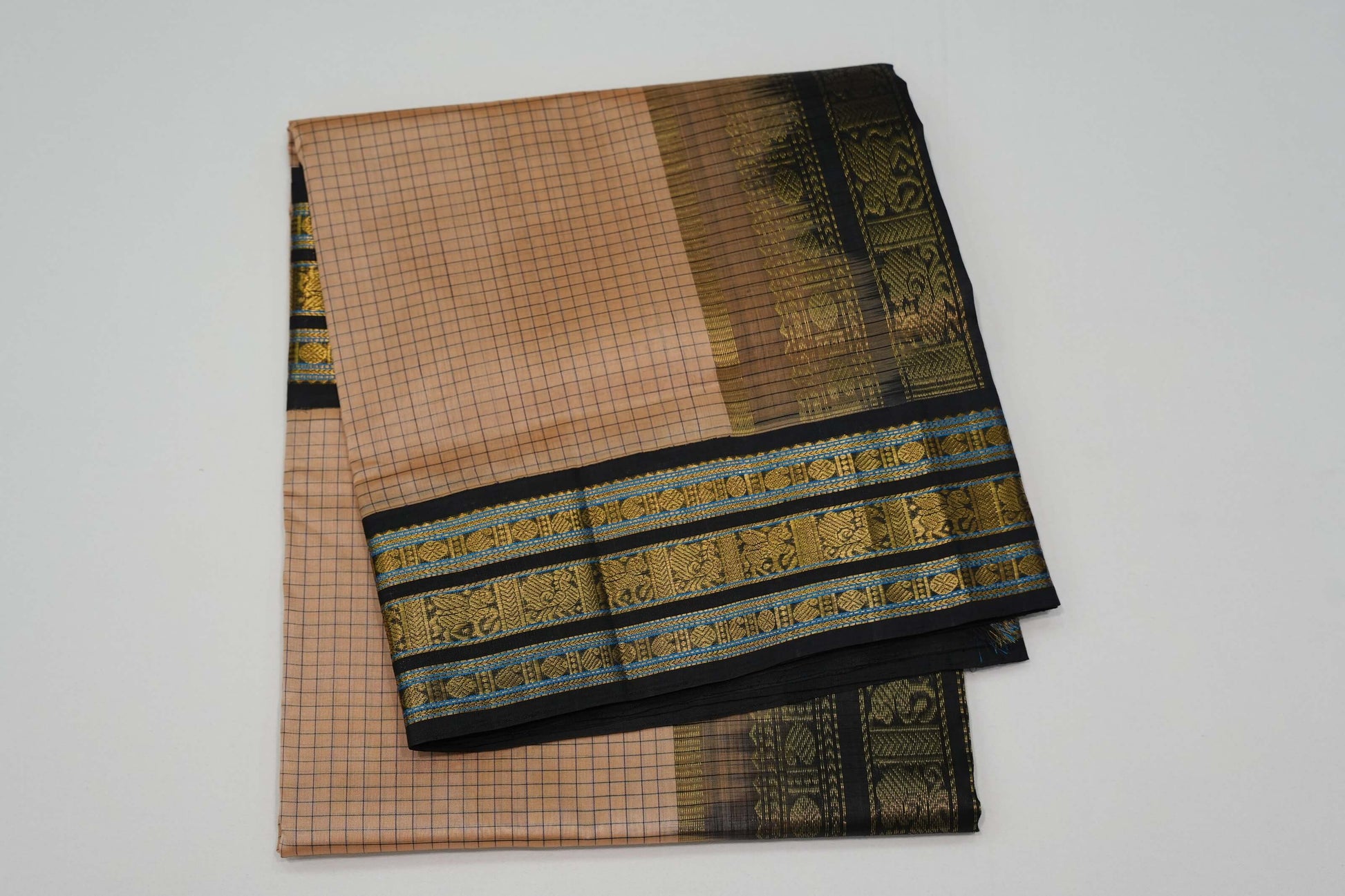 Sandal vintage silk cotton saree