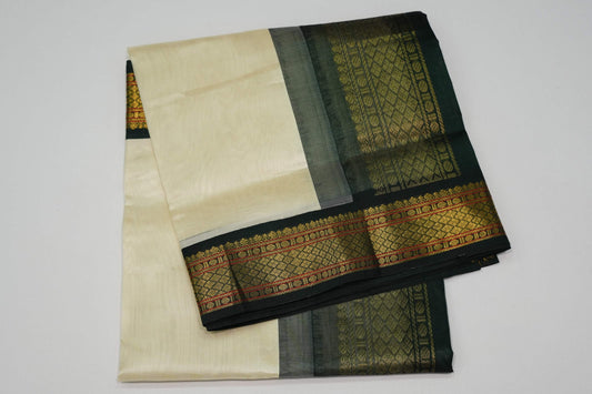Off-white vintage silk cotton saree