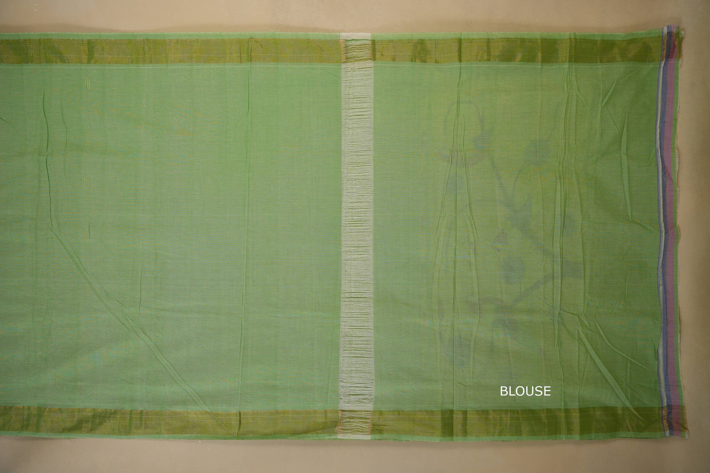 Pista green Paithani Cotton Saree blouse