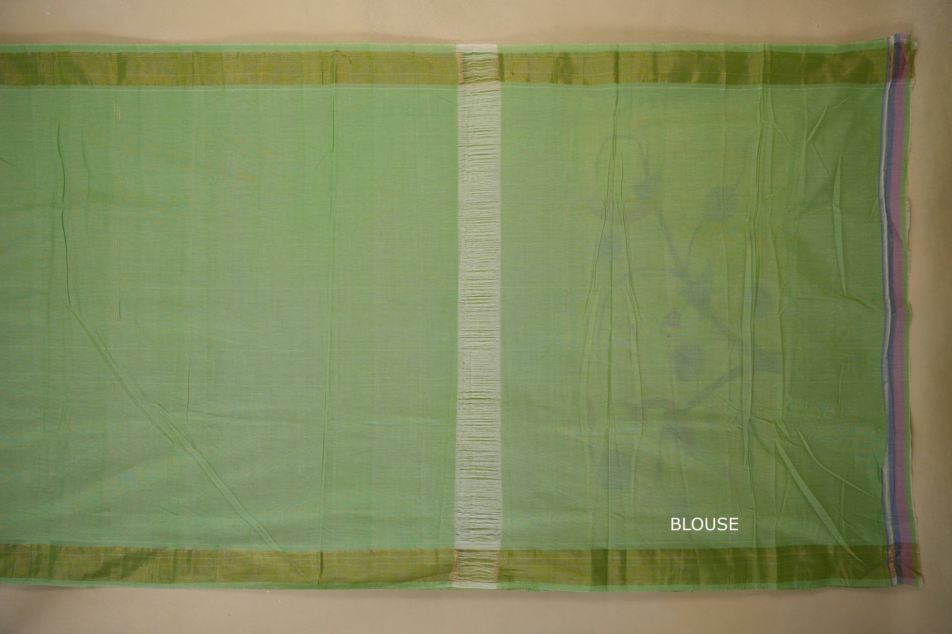 Pista green Paithani Cotton Saree blouse