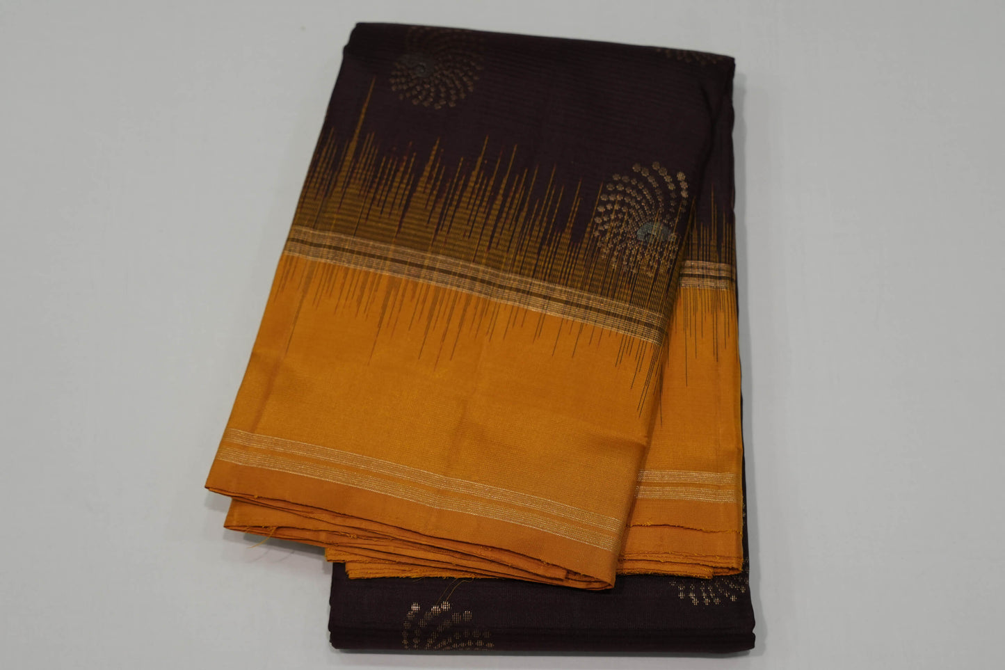 Coffee brown light weight kanchipuram silk saree