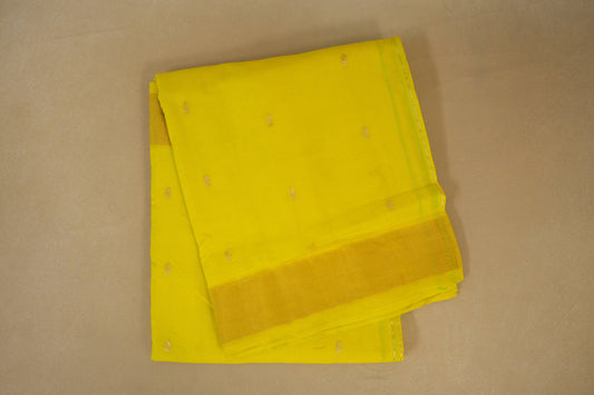 Lemon yellow Paithani Cotton Saree