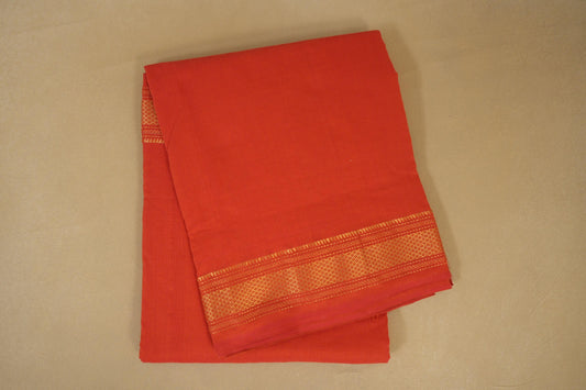 Pinkish orange Paithani Cotton Saree