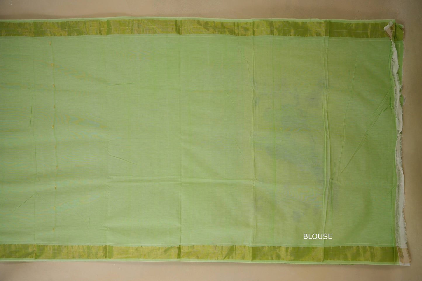 Pista green Paithani Cotton Saree blouse