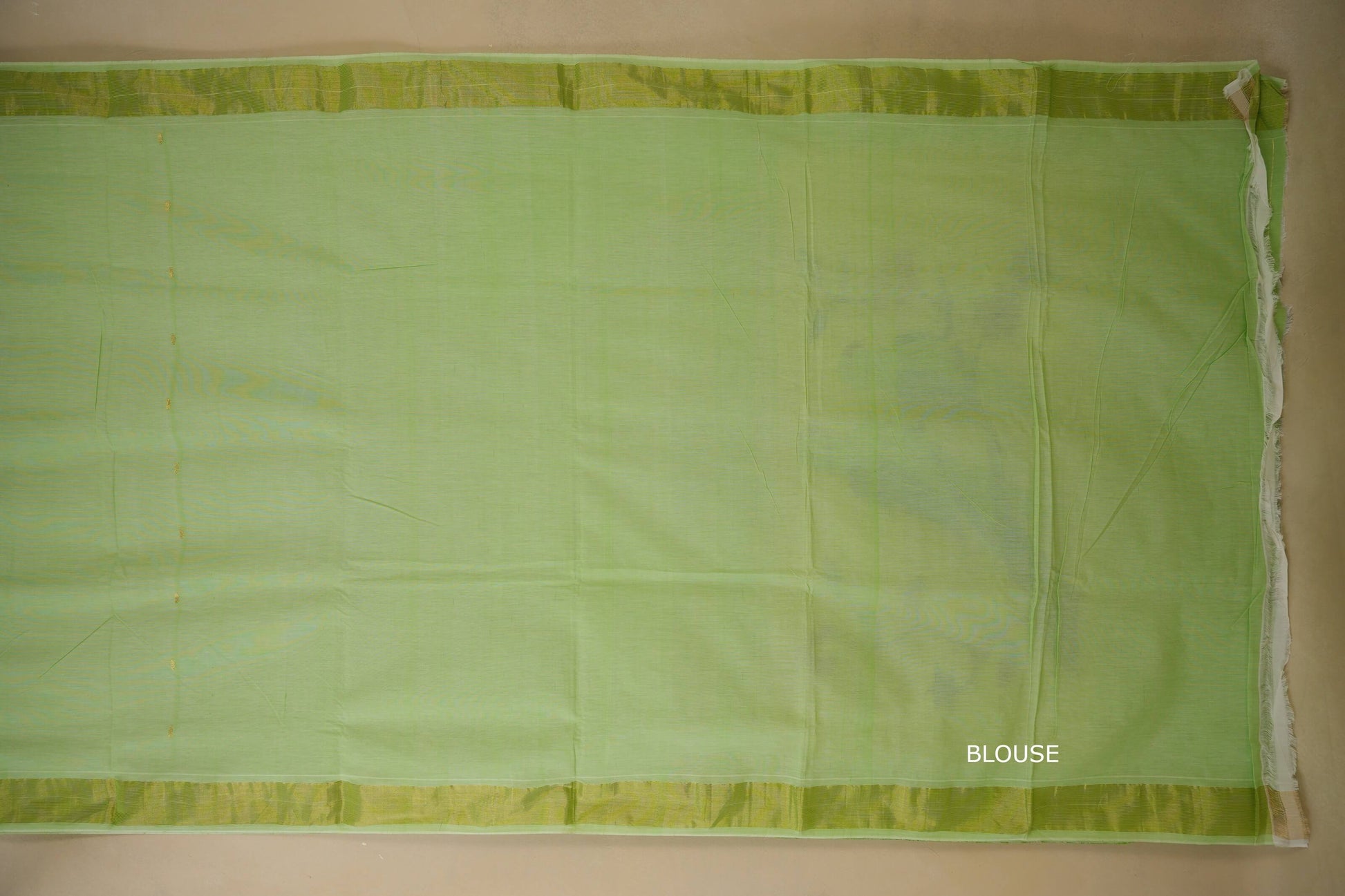 Pista green Paithani Cotton Saree blouse